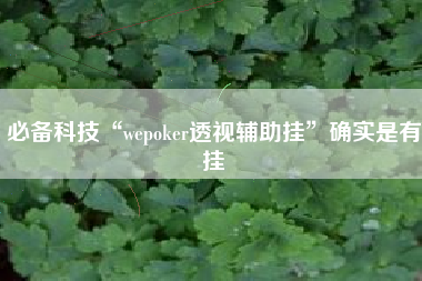 必备科技“wepoker透视辅助挂”确实是有挂
