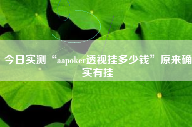 今日实测“aapoker透视挂多少钱	”原来确实有挂