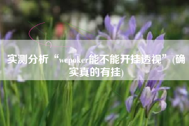 实测分析“wepoker能不能开挂透视	”(确实真的有挂)