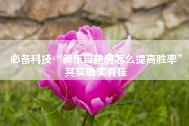 必备科技“微乐自建房怎么提高胜率	”其实确实有挂