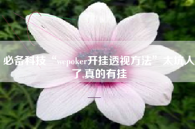 必备科技“wepoker开挂透视方法”太坑人了,真的有挂