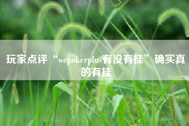 玩家点评“wepokerplus有没有挂”确实真的有挂