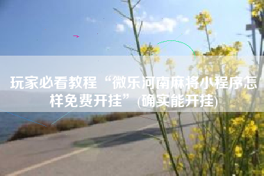 玩家必看教程“微乐河南麻将小程序怎样免费开挂	”(确实能开挂)