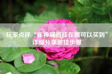 玩家点评“雀神麻将挂在哪可以买到”详细分享装挂步骤