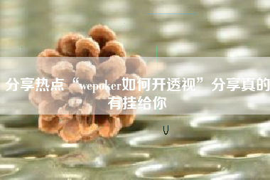分享热点“wepoker如何开透视”分享真的有挂给你