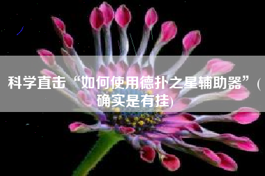 科学直击“如何使用德扑之星辅助器”(确实是有挂)