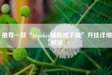 推荐一款“hhpoker辅助器下载”开挂详细教学