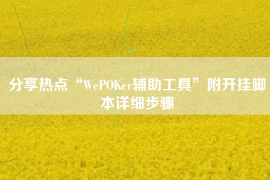 分享热点“WePOKer辅助工具	”附开挂脚本详细步骤