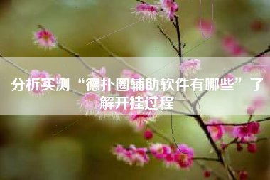 分析实测“德扑圈辅助软件有哪些”了解开挂过程