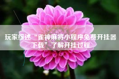 玩家综述“雀神麻将小程序免费开挂器下载”了解开挂过程