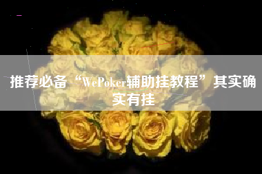 推荐必备“WePoker辅助挂教程”其实确实有挂