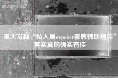 重大发现“私人局wepoker看牌辅助插件	”其实真的确实有挂