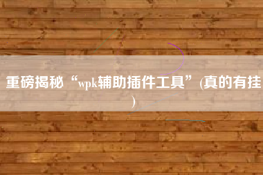 重磅揭秘“wpk辅助插件工具	”(真的有挂)