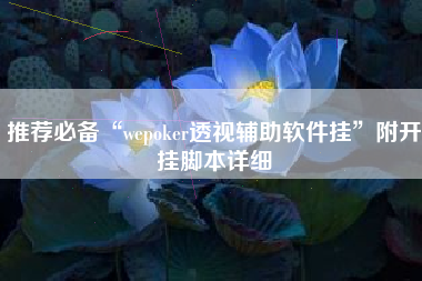 推荐必备“wepoker透视辅助软件挂”附开挂脚本详细