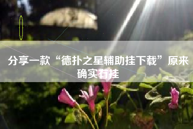 分享一款“德扑之星辅助挂下载	”原来确实有挂