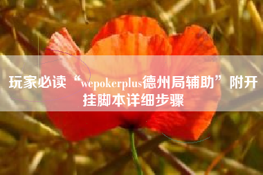 玩家必读“wepokerplus德州局辅助”附开挂脚本详细步骤