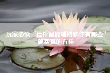 玩家必读“德扑智能辅助软件有哪些”确实真的有挂