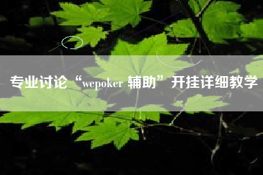 专业讨论“wepoker 辅助	”开挂详细教学