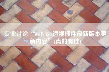专业讨论“WePoker透视插件最新版本更新内容”(真的有挂)