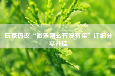 玩家热议“微乐刨幺有没有挂”详细分享开挂