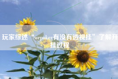 玩家综述“wepoker有没有透视挂”了解开挂过程