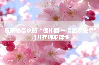 玩家必备攻略“德扑圈 一键透视安卓”附开挂脚本详细