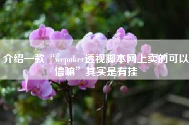介绍一款“wepoker透视脚本网上卖的可以信嘛	”其实是有挂