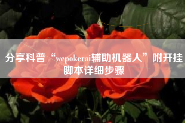 分享科普“wepokerai辅助机器人”附开挂脚本详细步骤