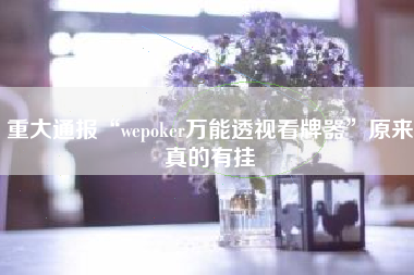 重大通报“wepoker万能透视看牌器	”原来真的有挂