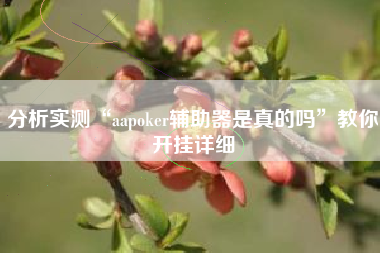 分析实测“aapoker辅助器是真的吗”教你开挂详细