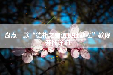 盘点一款“德扑之星透视挂教程”教你开挂详细