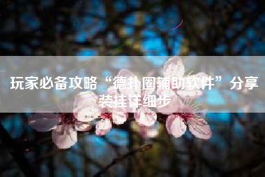 玩家必备攻略“德扑圈辅助软件”分享装挂详细步