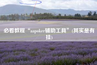 必看教程“aapoker辅助工具”(其实是有挂)