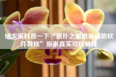 给大家科普一下“德扑之星透视辅助软件教程”原来真实可以装挂