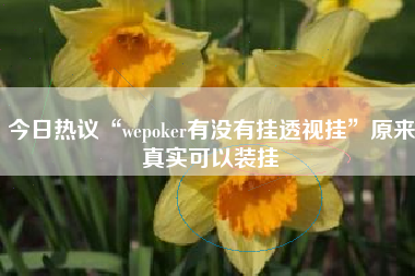 今日热议“wepoker有没有挂透视挂”原来真实可以装挂