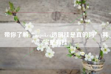 带你了解“aapoker透明挂是真的吗”(其实是有挂)
