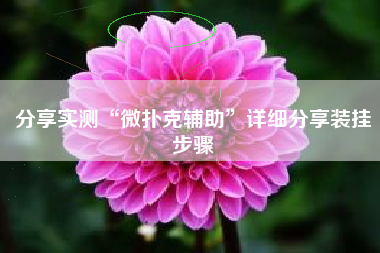 分享实测“微扑克辅助	”详细分享装挂步骤