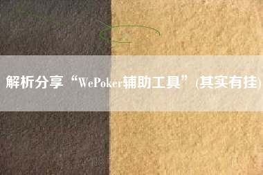 解析分享“WePoker辅助工具”(其实有挂)
