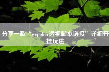 分享一款“wepoker透视脚本链接	”详细开挂玩法
