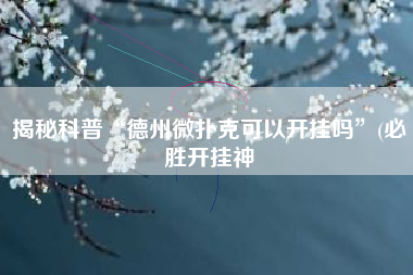 揭秘科普“德州微扑克可以开挂吗”(必胜开挂神