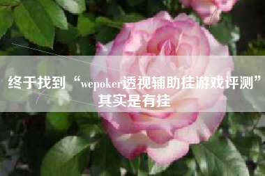 终于找到“wepoker透视辅助挂游戏评测”其实是有挂