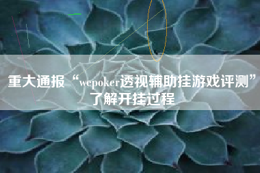 重大通报“wepoker透视辅助挂游戏评测	”了解开挂过程