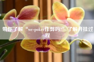 带你了解“we-poker作弊吗?	”了解开挂过程