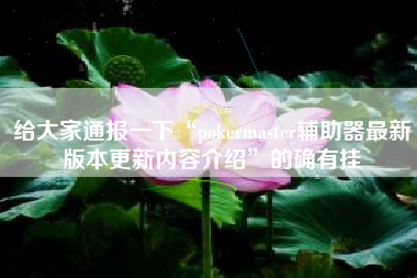 给大家通报一下“pokermaster辅助器最新版本更新内容介绍	”的确有挂