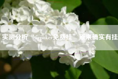 实测分析“wepoker免费挂”原来确实有挂