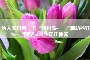 给大家科普一下“德州局wepoker辅助器好用吗	”(必胜开挂神器)
